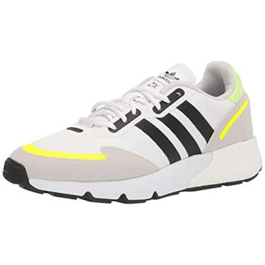 Imagem de adidas Originals Tênis masculino Zx 1k Boost, Branco/preto/amarelo solar, 11