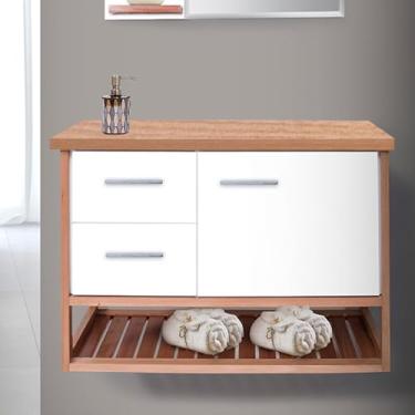 Imagem de Gabinete Toucador Para Banheiro Pretty 84cm Sem Cuba Branco