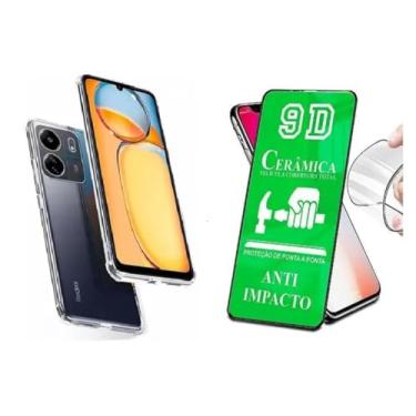 Imagem de Kit Capa Capinha Case Anti Impacto + Película Ceramica 9D Compatível Xiaomi Poco C65