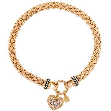 Imagem de Nine West Pulseira feminina em caixa com elástico em forma de coração, One Size, metal base