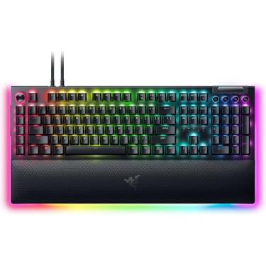 Imagem de Razer Teclado mecânico para jogos BlackWidow V4 Pro com fio: interruptores verdes táteis e clicky - teclas ABS Doubleshot - Mostrador de comando - Chroma RGB - Descanso de pulso magnético - Toque de