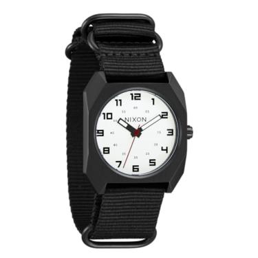 Imagem de NIXON Relógio analógico masculino Scout A1409-100 m resistente à água (mostrador de 35 mm, pulseira de nylon de 20 mm), Preto/preto, Scout NATO