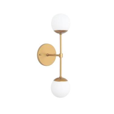 Imagem de Arandela Jabuticaba Dourada C/2 Bola/globo De Vidro. - MV ILUMINACAO, 