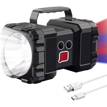 Imagem de KINGSTER Lanterna Recarregável com LED 5000 Lm, 4000 Lm, 3 Modos de Luz, À Prova d'Água, com Saída USB como Banco de Energia, Ideal para Camping