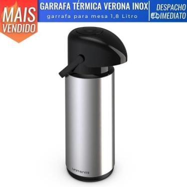 Imagem de Garrafa Térmica Mesa Verona Inox Pressão 1,8L p/ Café Chá Suco - Unite