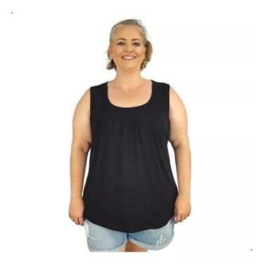 Imagem de Blusa Feminina Plus Size Regata Senhora Bata Lisa - Coalizão Fashion, 