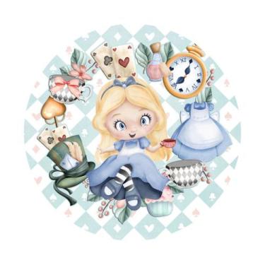 Imagem de Painel de Lona Redondo Alice no País das Maravilhas Baby 1x1m - Fabrik