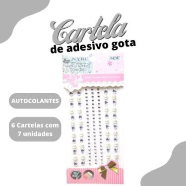 Imagem de Cartela De Adesivo Gota Prata - Sticker C/6 Unidades - Mmixer04 - Nybc