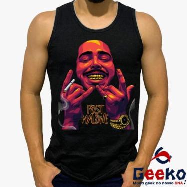 Imagem de Regata Post Malone 100% Algodão Geeko, Preto, M