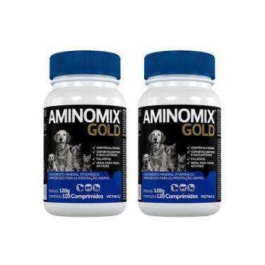 Imagem de Kit 2 Aminomix Gold 120 comprimidos Suplemento Para Cães E Gatos - Vet