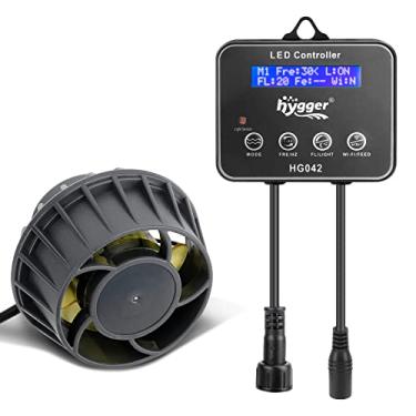 Imagem de hygger Bomba de Ondas Inversor de Aquário 3400 GPH com Controlador de LED, DC 24V 18W Cabeça de Potência Submersível Ultrassilenciosa com Base Magnética, Bomba de Circulação para Tanque de Água Salgada de Água Doce de 195 a 200 litros