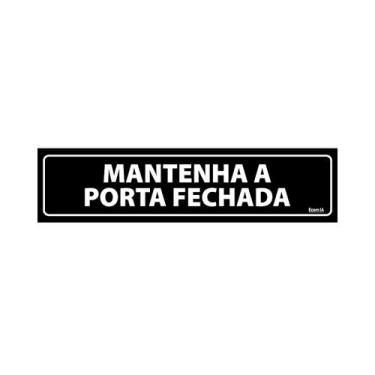 Imagem de Placa De Sinalização Mantenha A Porta Fechada 30x7 Ecom IA - A-414 F9e