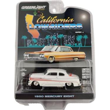 Imagem de Greenlight 63070-B California Lowriders Series 6-1950 Mercury Eight Coupe - Matte White with Metallic Orange Scallops 1:64 Scale