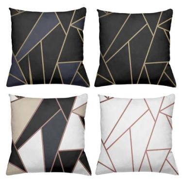 Imagem de Kit 4 Almofadas Decorativas Cheias 40x40cm Geo Black - Deluzz