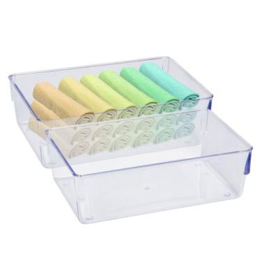 Imagem de Kit 2 Organizador Closet Transparente Acrilico Calcinhas Meias - Plast