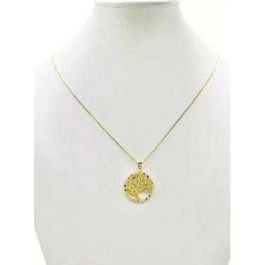 Imagem de Cordão Feminino 1mm Árvore Colorida - Banhado a Ouro 18k - ToJoia18k