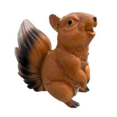 Imagem de Estátua Mini Esquilo Pequeno em Resina Decoração de Jardim - LZ Decora