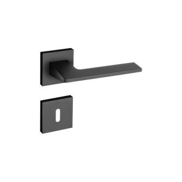 Imagem de Fechadura porta interna sala quarto sara pado preta preto quadrada 55m