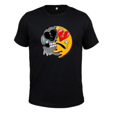 Imagem de Camiseta Algodão Tecido Macio Emoji Coração - Surprass, Preto, G