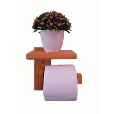 Imagem de Porta Papel HIgiênico em Madeira Rustico. - M&G, Marrom Claro