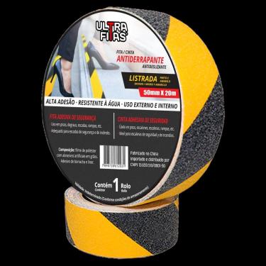Imagem de Fita Antiderrapante 50 mm X 20 Metros - Listrada  (Amarela e Preta)
