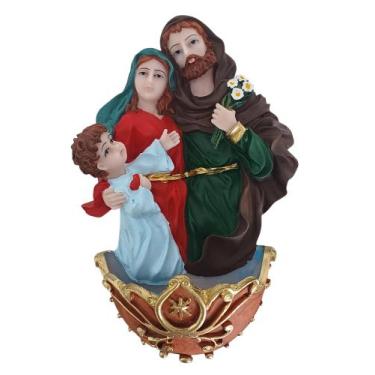 Imagem de Imagem da Sagrada Família de Nazaré porta água benta de parede com alç