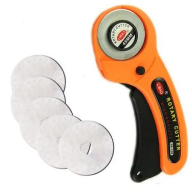 Imagem de Cortador Rotativo Com 5 Lâminas 45mm Couro Tecido Papel Artes - Rotary