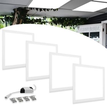 Imagem de Kit 4 Led Plafon Embutir Painel Slim 62x62 50w Quadrado Luz Frio