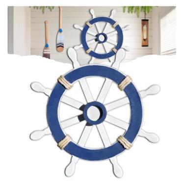 Imagem de Quadro Decorativo Tema Náutico Casa Praia Barco Veleiro Rústico MDF Corda Sisal Parede Ambientes Sala Varanda Marítimo Vintage Decoração Versátil Elegante Charme Aconchegante Clássico Azul Branco