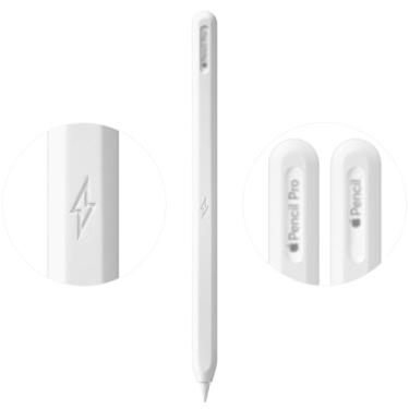 Imagem de Capa protetora ultrafina para Apple Pencil Pro e Apple Pencil 2ª geração de capa de silicone compatível com Apple Pencil Pro (branca)