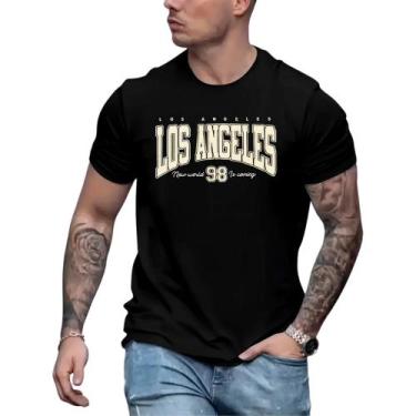 Imagem de Camiseta Masculina Streetwear Los Angeles New World 98 100% Algodão - 