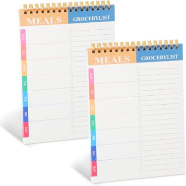 Imagem de Cadernos de planejamento de refeições semanais bilaterais para lista de trabalho a fazer, bloco de notas 2 cópias (14,2 cm x 21,5 cm) Plano organizador mensal para casa e escola para plano de