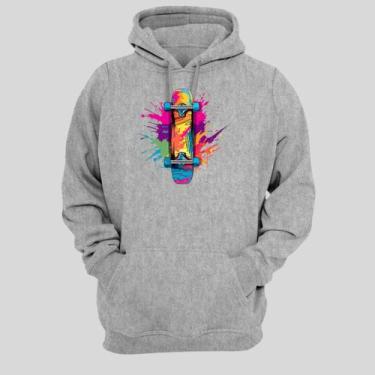 Imagem de Moletom Infantil Blusa Canguru Skate Blusão Com Capuz Meninos Infanto 