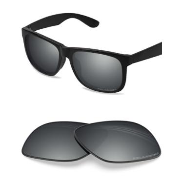 Imagem de BLAZERBUCK Lentes de reposição polarizadas anti-sal para Ray-Ban Justin RB4165 54 mm - Prata cromada