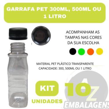 Imagem de Kit 10 Garrafas PET de Luxo com Lacre - Alta Qualidade e Resistência -