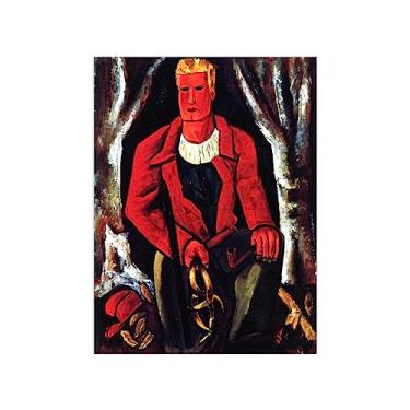 Imagem de JZSDGB Impressões de arte de parede em tela de Marsden Hartley - reprodução de pinturas famosas em tela - "Young Hunter" imagens de paisagem impressas em tela 70 x 100 cm (28 x 33 pol) somente tela