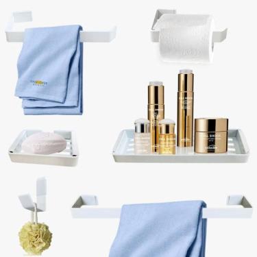 Imagem de Kit Para Banheiro Luxo Quasar Gelo 6 Peças - J.A