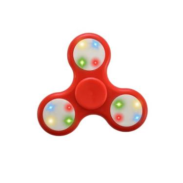Imagem de Pop It Hand Spinner com LED Giratório - Brinquedo Antiestresse Iluminado Cor Vermelho - Diversão e Relaxamento para Todas as Idades