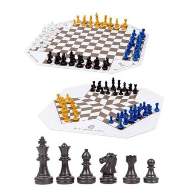 Imagem de Conjunto de jogos de tabuleiro de xadrez WodGod para 3 ou 4 jogadores 