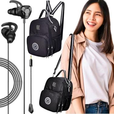 Imagem de Kit Lancheira Rebeca Bon bon Térmica faculdade feminina bolsa menina juvenil moderna preta rosa + fone de ouvido headset gamer com borrachinha borracha microfone profissional celular tablet