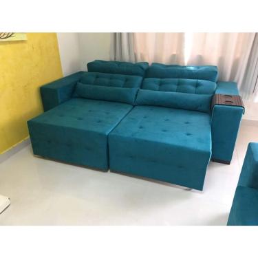 Imagem de Sofá Retrátil Reclinável 1,99m 2 Lugares Compact Turquesa - Aguias Decor Home