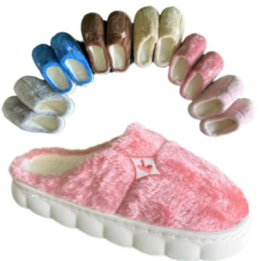 Imagem de Pantufa Chinelo Quarto Infaltil Adulta Pelinho Maternidade (Pink, BR, Adulto, Numérico, G, 39)