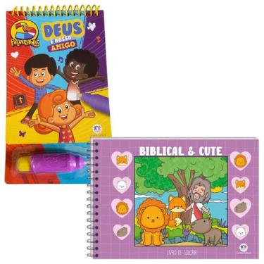 Imagem de KIT Livro para pintar Biblical and Cute Violeta e Livro de colorir com