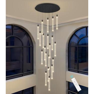 Imagem de dolria Lustres De Cristal Led Grandes E Modernos, Lustres Espirais Modernos, Lustre De Teto Alto Para Escada, Hall De Entrada