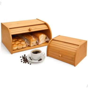 Imagem de Porta Pão Bambu Cozinha Padaria Armazenamento De Pães(Bambu)