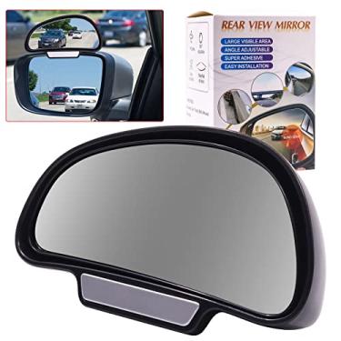 Imagem de Espelho de ponto cego para carro, espelho retrovisor de ângulo amplo, espelho lateral auxiliar ajustável universal para carros caminhões, esquerdo