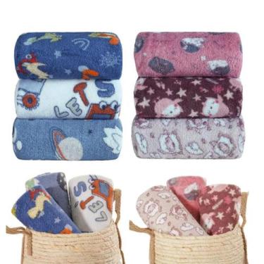 Imagem de Kit 6 Mantas Infantis 70cm x 1,00M - Bene Casa Baby, MENINA