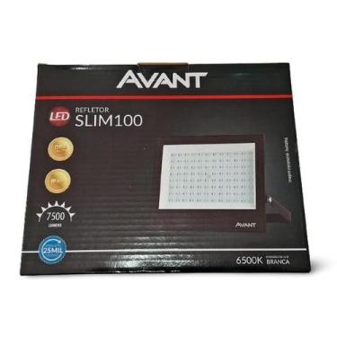Imagem de Refletor Led.Slim 100w Bivolt Luz Branca 7500  lumens prova D,agua IP 
