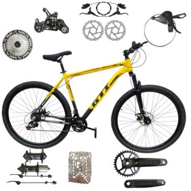 Imagem de Bicicleta Aro 29 GTI Roma 12 V MTB Index Disco Hidráulico Suspensão 80mm Unissex (Amarelo/Preto, 15)