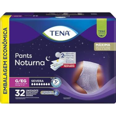Imagem de Tena Pants Noturna, Roupa Íntima para Incontinência Urinária, G/EG - Embalagem econômica, 32 unidades